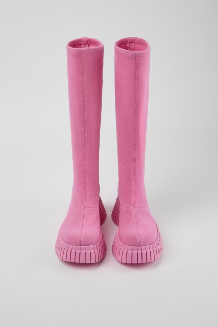 Camper Design Bcn Pink Textile Boots For Women