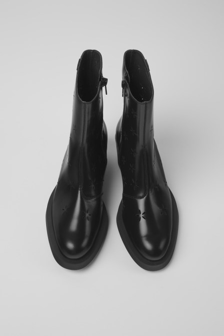 Design Bonnie Black Leather Boots For Women Camper