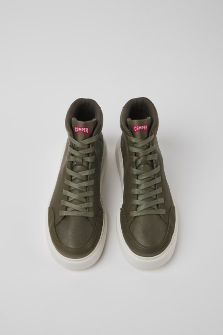 Camper Runner K21 Green Leather Sneakers For Women New Arrivals