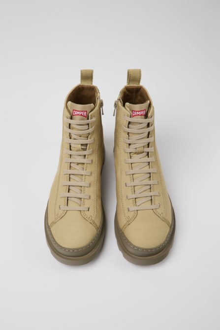 Brutus Beige Textile And Nubuck Ankle Boots For Women Exclusive Camper