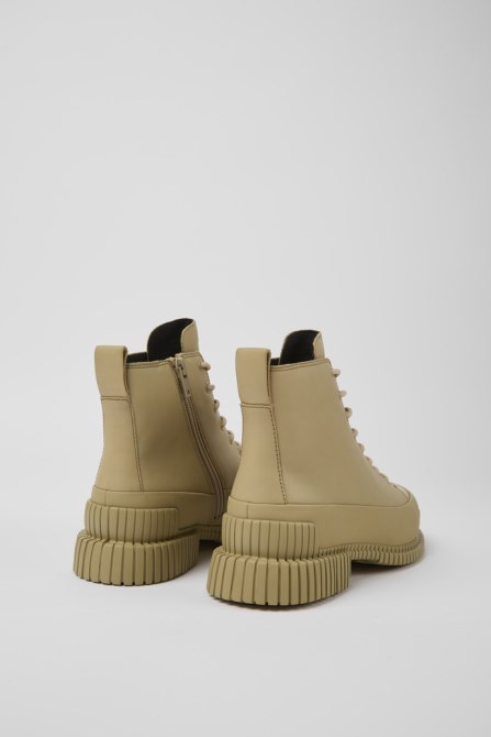 Camper Design Pix Beige Leather Ankle Boots For Women