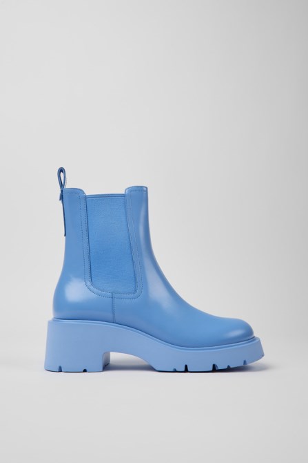 Camper Design Milah Blue Leather Chelsea Boots For Women