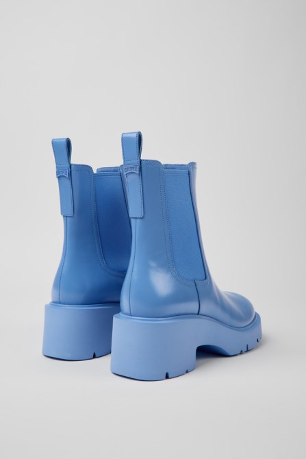 Camper Design Milah Blue Leather Chelsea Boots For Women
