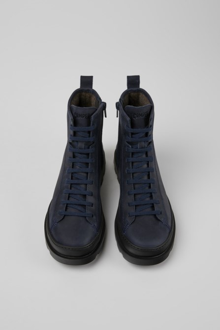 Camper Design Brutus Navy Blue Nubuck Ankle Boots For Women