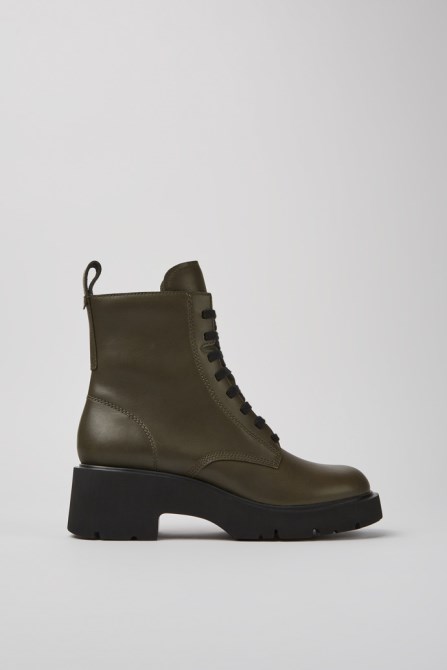 Milah Green Lace-Up Boots For Women Camper New Arrivals