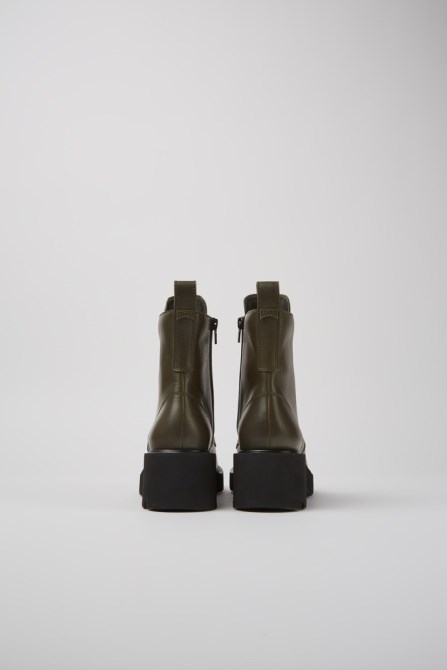 Milah Green Lace-Up Boots For Women Camper New Arrivals