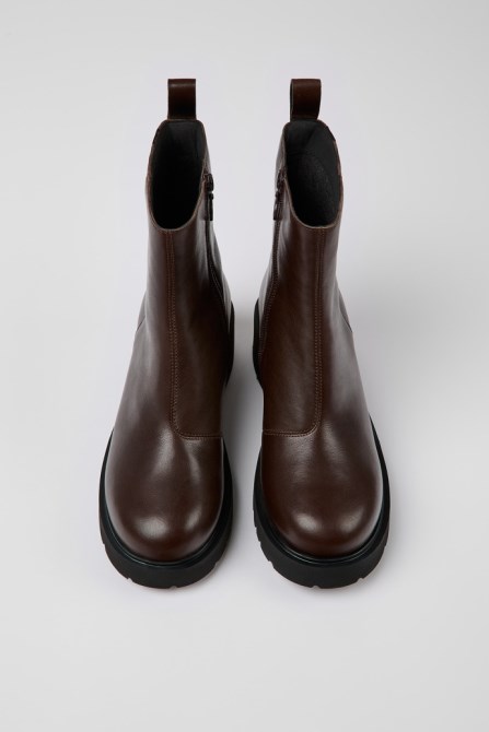 Milah Gore-Tex Brown Leather Zip Boots For Women Exclusive Camper