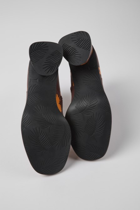 Kiara Burgundy And Orange Printed Leather Ankle Boots Exclusive Camper
