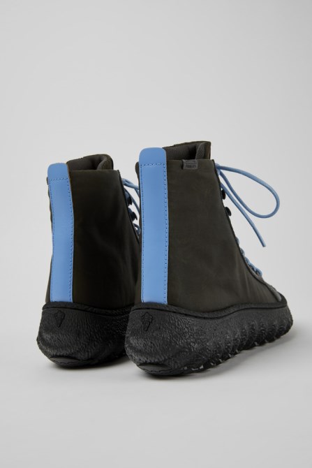 Camper Design Ground Michelin Dark Green Textile And Leather Ankle Boots For Women