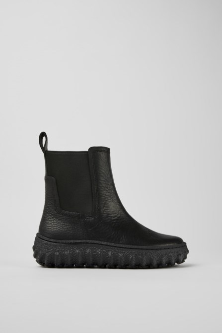 Camper Ground Michelin Black Leather Ankle Boots For Women New Arrivals