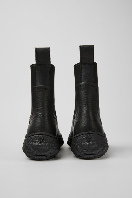 Camper Ground Michelin Black Leather Ankle Boots For Women New Arrivals