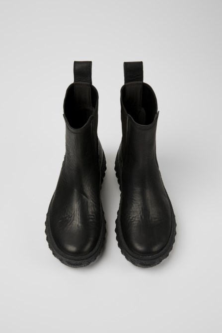 Camper Ground Michelin Black Leather Ankle Boots For Women New Arrivals