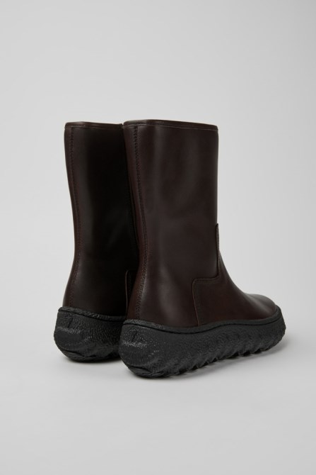 Exclusive Camper Ground Michelin Dark Brown Leather Boots For Women