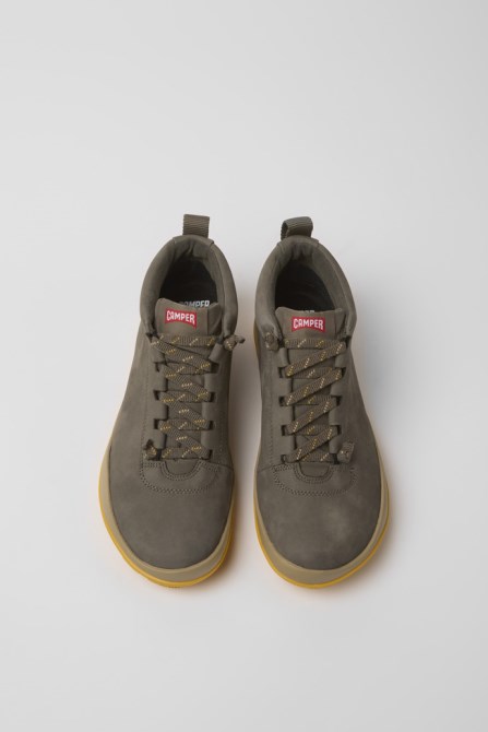 Camper Design Peu Pista Gore-Tex Brown Gray Leather Sneakers For Women