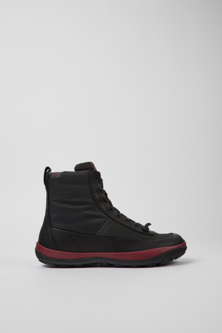 Camper Design Peu Pista Michelin Gray Recycled Nylon And Leather Boots For Women