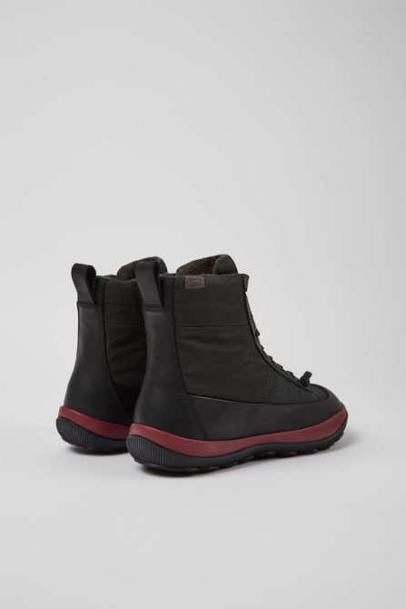 Camper Design Peu Pista Michelin Gray Recycled Nylon And Leather Boots For Women