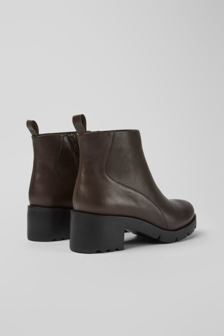 Camper Design Wanda Dark Brown Zip Ankle Boot For Women