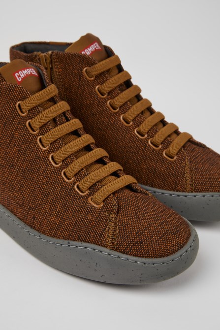 Camper Peu Touring Brown And Black Recycled Wool Sneakers For Women New Arrivals