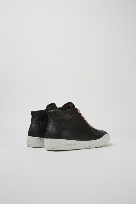 Design Peu Touring Black Leather Sneakers For Women Camper