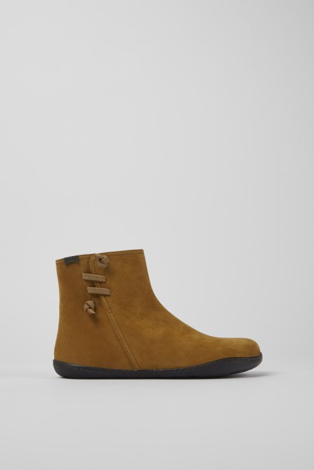 Peu Light Brown Nubuck Ankle Boots For Women Exclusive Camper