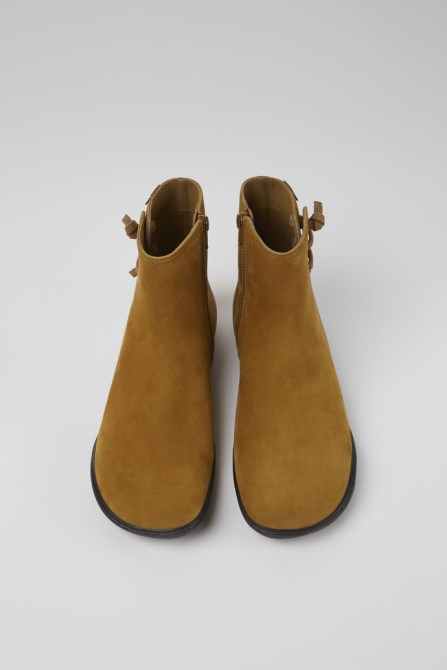 Peu Light Brown Nubuck Ankle Boots For Women Exclusive Camper