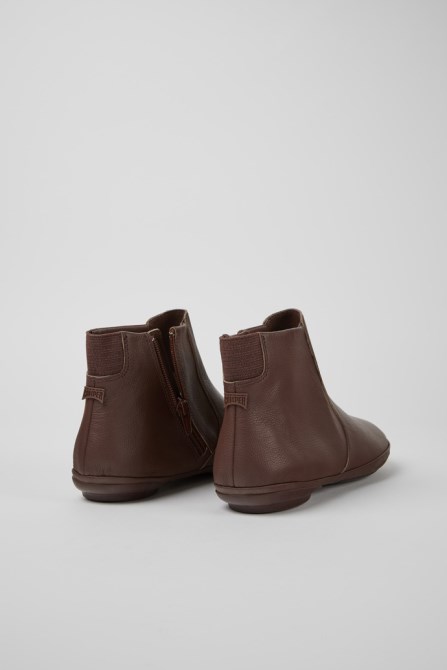 Right Burgundy Leather Ankle Boots For Women Camper New Arrivals