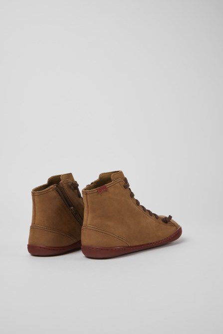 Peu Brown Leather Ankle Boots For Women Exclusive Camper