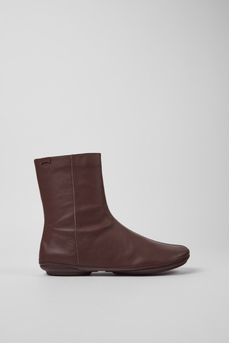 Camper Right Burgundy Leather Boots For Women New Arrivals