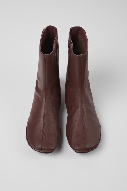 Camper Right Burgundy Leather Boots For Women New Arrivals