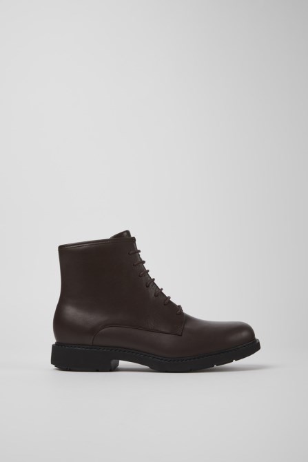 Neuman Brown Leather Ankle Boots For Women Camper New Arrivals