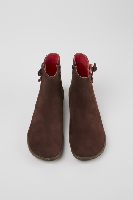 Design Peu Brown Nubuck Ankle Boots For Women Camper