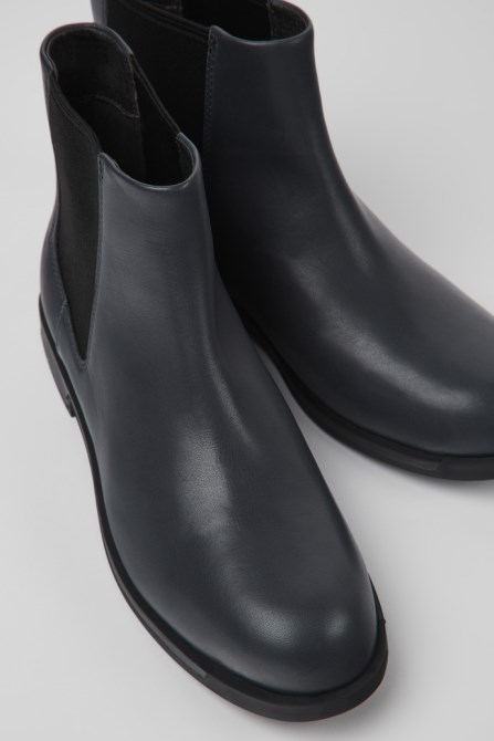 Camper Bowie Gray Leather Ankle Boots For Women New Arrivals