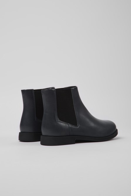Camper Bowie Gray Leather Ankle Boots For Women New Arrivals