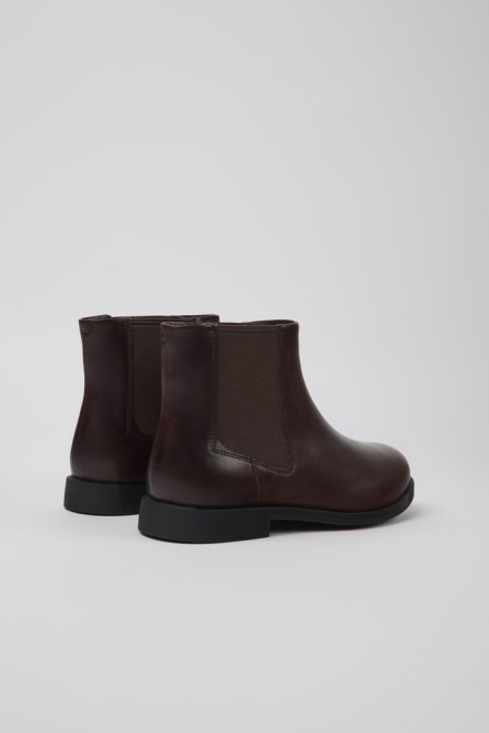 Camper Design Bowie Brown Leather Ankle Boots For Women