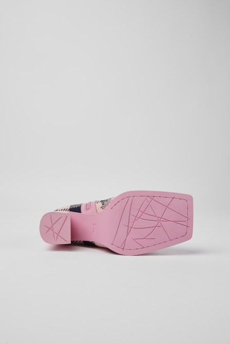 Karole Pink And Black Cotton Boots For Women Camper New Arrivals