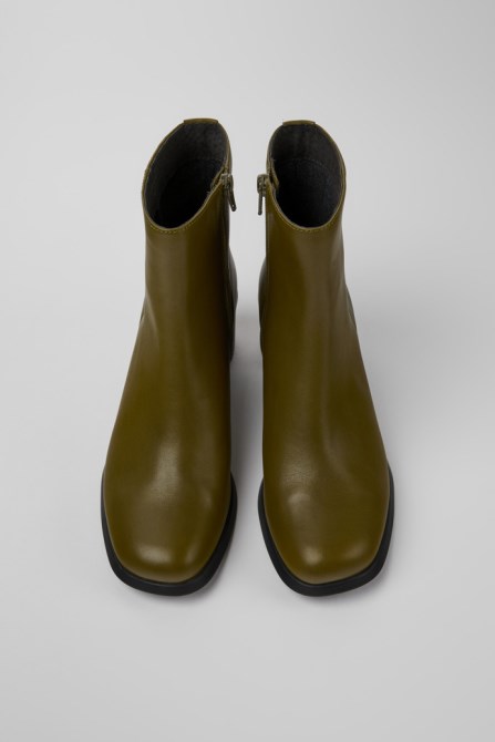 Meda Green Leather Boots For Women Exclusive Camper