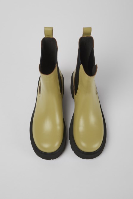 Exclusive Camper Milah Beige Leather Boots For Women