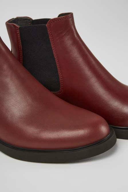 Exclusive Camper Iman Burgundy Leather Ankle Boots