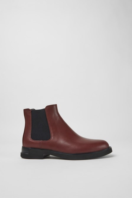 Exclusive Camper Iman Burgundy Leather Ankle Boots