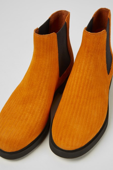 Camper Design Iman Orange Nubuck Ankle Boots