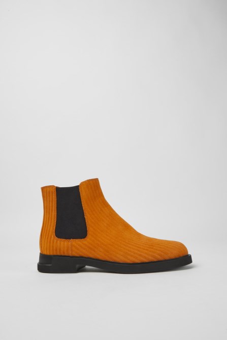 Camper Design Iman Orange Nubuck Ankle Boots