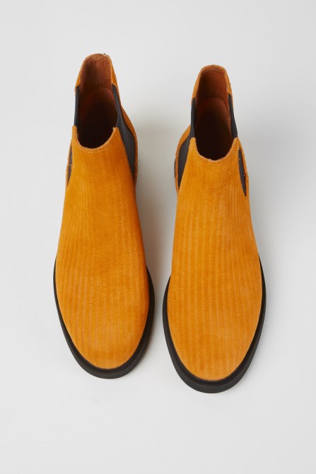Camper Design Iman Orange Nubuck Ankle Boots