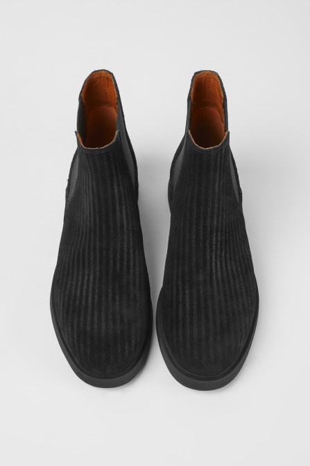 Iman Black Nubuck Ankle Boots Camper New Arrivals