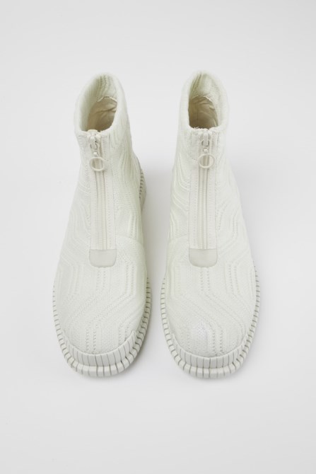 Design Pix Tencel White Zip Boots For Women Camper