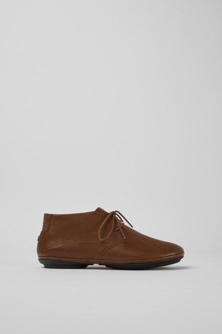 Camper Design Right Brown Lace Up Ankle Boot For Women