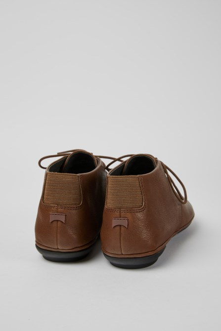 Camper Design Right Brown Lace Up Ankle Boot For Women