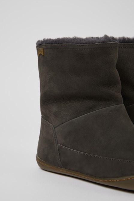 Exclusive Camper Peu Dark Grey Nubuck Ankle Boots For Women