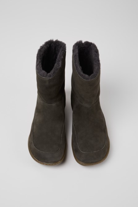 Exclusive Camper Peu Dark Grey Nubuck Ankle Boots For Women