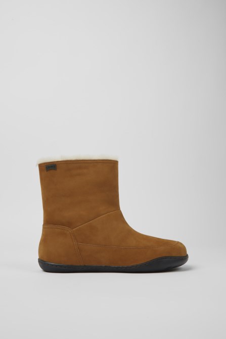 Peu Brown Nubuck Ankle Boots For Women Camper New Arrivals
