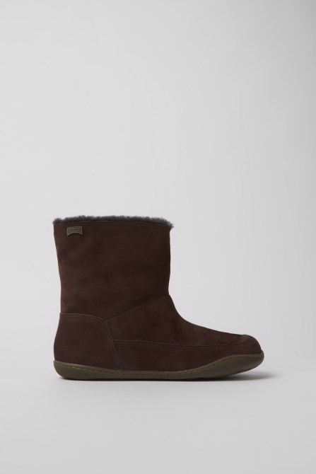 Exclusive Camper Peu Brown Nubuck Ankle Boots For Women